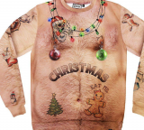 Maglione Brutto Di Natale Nudo Peloso